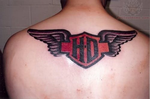 Upperback Harley Davidson Tattoo For Men